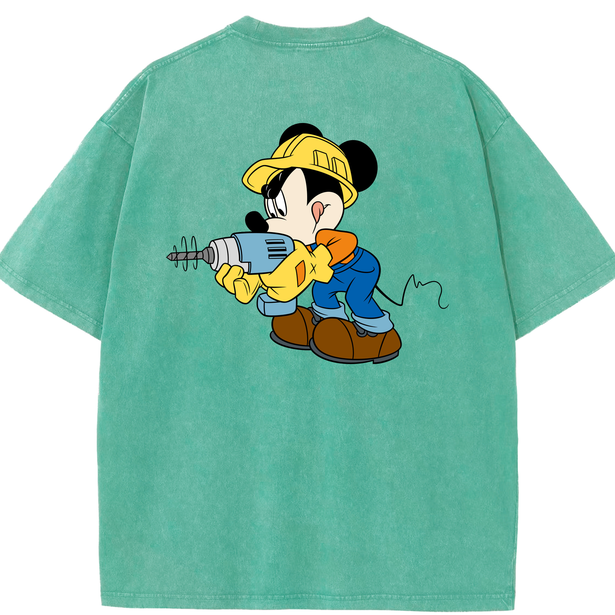 （画像用） ミッキーマウス Mickey Mouse 綿100% ヴィンテージ風 半袖Tシャツ（背面プリント）